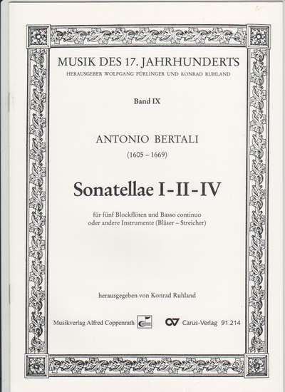 photo of Sonatellae I-II-IV Score