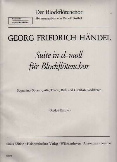 photo of Suite in d-moll für Blockflötenchor