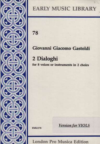 photo of 2 Dialoghi (2 choirs), Version for Viols