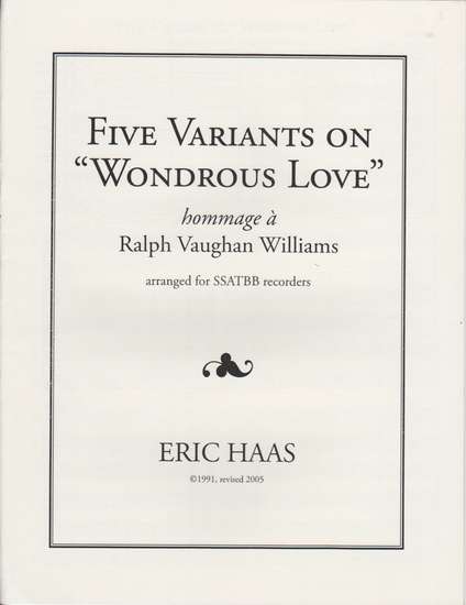 photo of Five Variants on Wondrous Love, hommage a Ralph Vaughan Williams