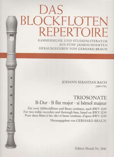 photo of Triosonate, B flat major, based on BWV 1039