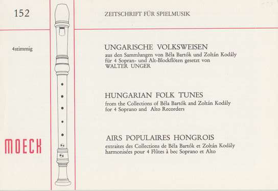 photo of Hungarian Folk Tunes from collections by Bartok and Kodaly