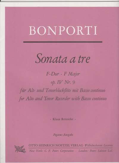 photo of Sonata a tre, F major, Op. IV, Nr. 9
