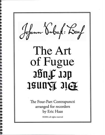 photo of The Art of Fugue, The Four-Part Contrapuncti BWV 1080