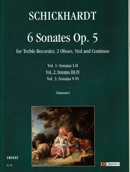photo of 6 Sonatas Op. 5 Vol 2, for Alto recorder, 2 Oboes, Viol, Bc