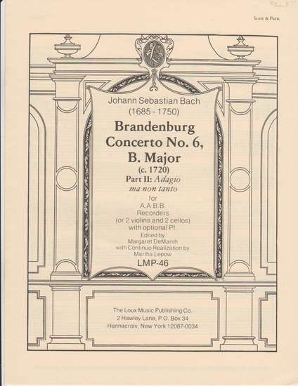 photo of Brandenburg Concerto No. 6, Part II, score